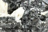 Fluorescent Calcite and Quartz on Sphalerite (Marmatite) - Peru #238941-3